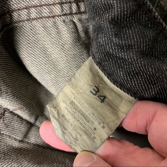 LEVI'S Vintage 523 Distressed Black Straight Fit Jeans Stone Wash Denim Sz 34x32 - Picture 10 of 11